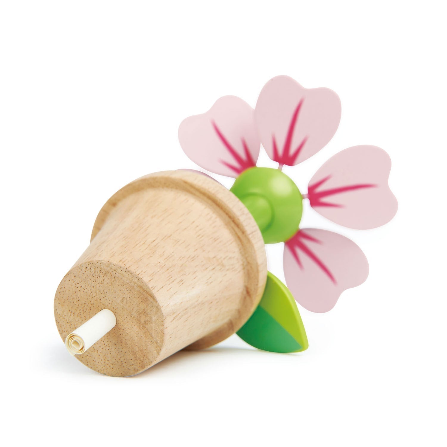Pollinator Flowerpot — Pink-Petal Bloom, Blue Butterfly, and Bird-Beak Pruners - bramwild